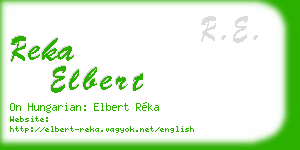 reka elbert business card